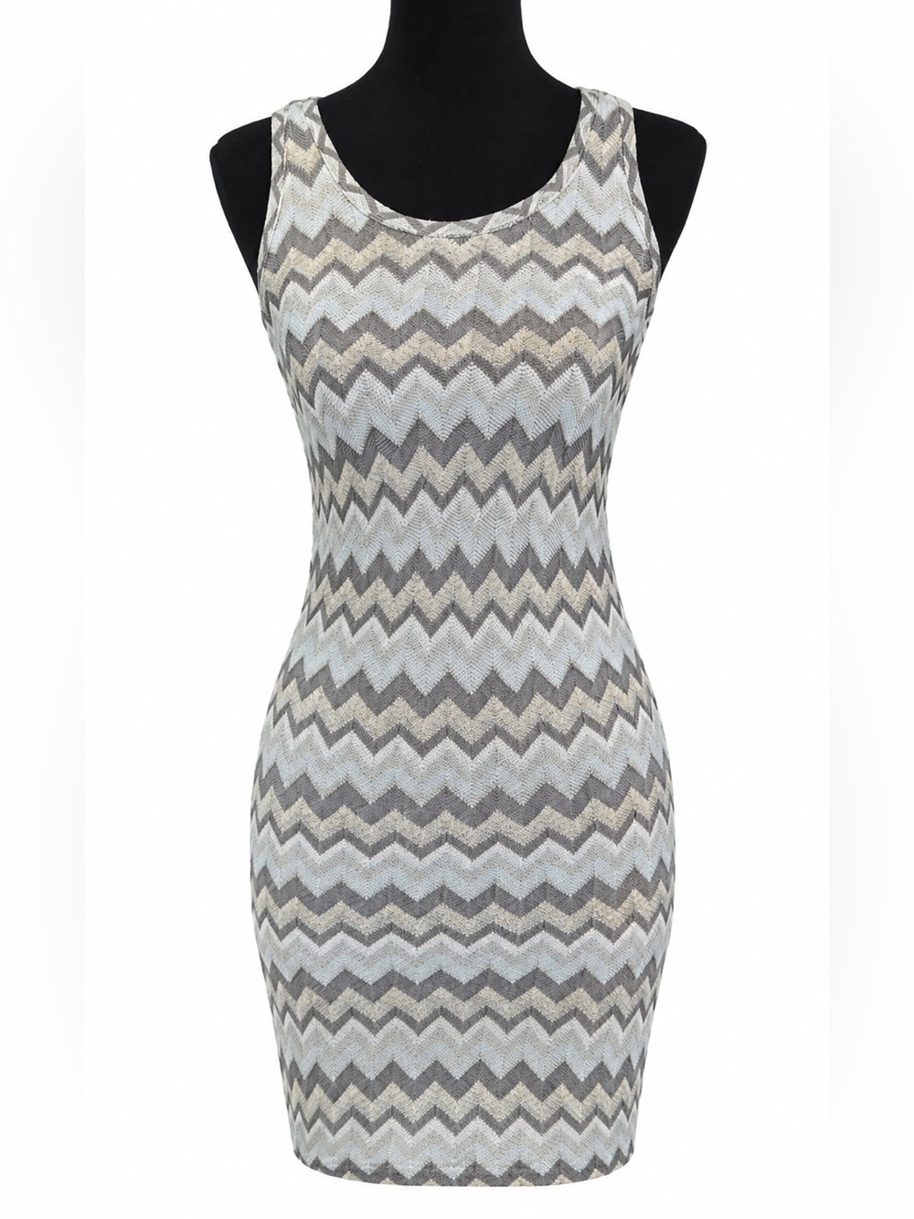 NWT GENERATION LOVE ZIG ZAG GRAY AND BLUE TANK DRESS